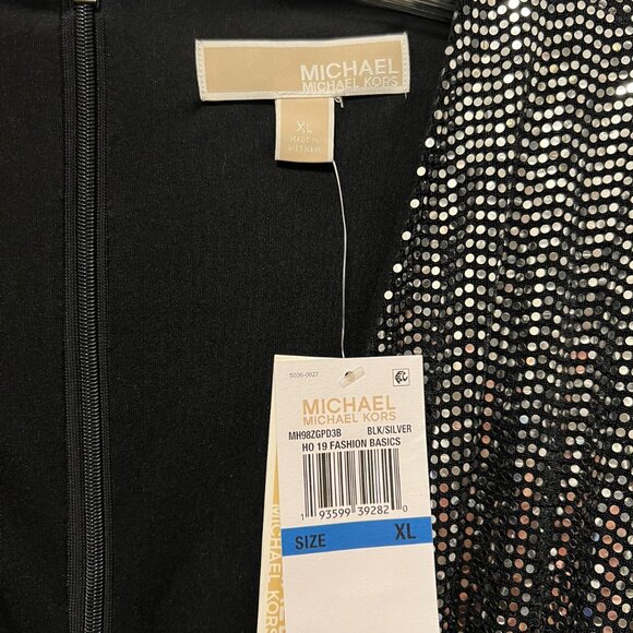 NWT Michael Kors Mirror Dot Sequin Dress in SIlver XL GORGEOUS FLATTERING DRESS! - Picture 8 of 8